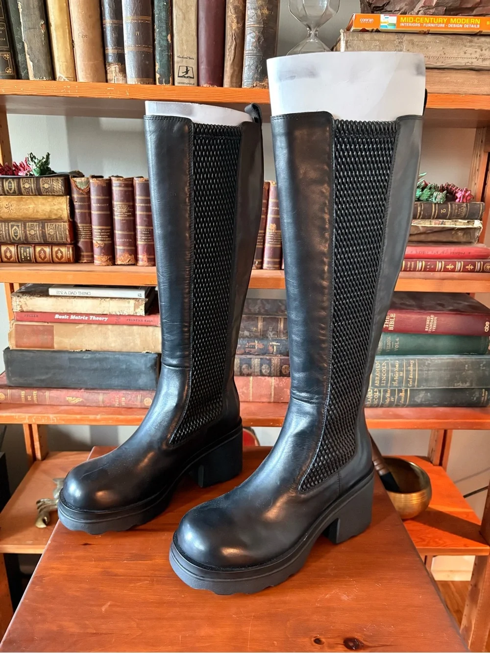 AEROSOLES Black Over-the-Knee Chunky Platform Boots